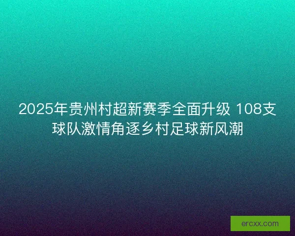 2025年贵州村超新赛季全面升级 108支球队激情角逐乡村足球新风潮