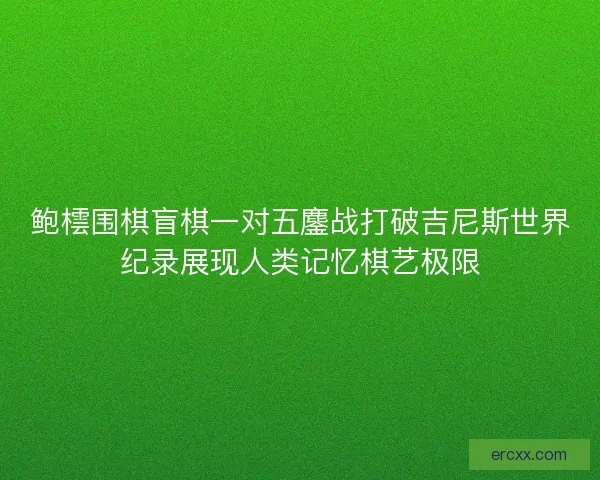 鲍橒围棋盲棋一对五鏖战打破吉尼斯世界纪录展现人类记忆棋艺极限 鲍橒围棋盲棋一对五鏖战打破吉尼斯世界纪录展现人类记忆棋艺极限